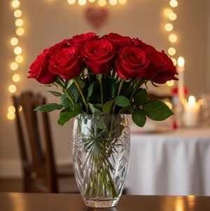 ATRIUM Crystal Clear Hand Cut Mouthblown 9" Vase